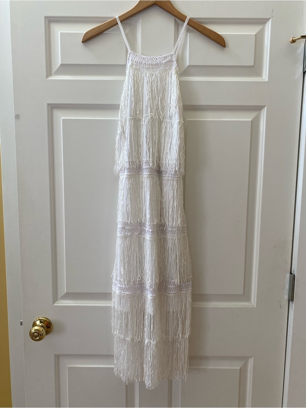 ASOS Fringe Dress White Size 6 Flapper Bridal Shower Bachelorette Party Dress